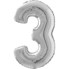 Giant Silver 3 Balloon in a Box Small Image