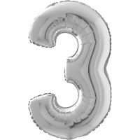Giant Silver 3 balloon