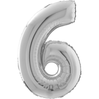 Giant Silver 6 balloon