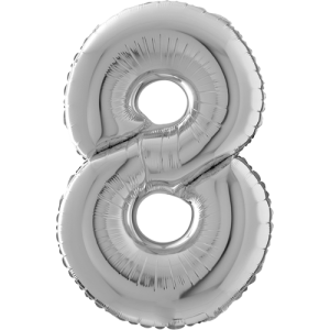 Giant Silver 8 Balloon in a Box