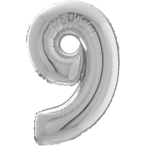Giant Silver 9 Balloon in a Box