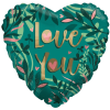 Love You Green Heart Balloon in a Box Small Image