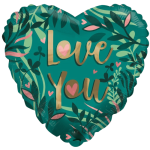 Love You Green Heart Balloon in a Box