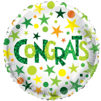 Congrats Green Stars balloon
