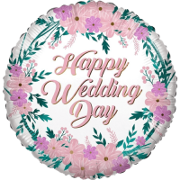 Happy Wedding Day Flowers balloon