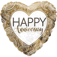 Anniversary Golden Heart balloon
