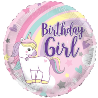 Unicorn Birthday Girl balloon