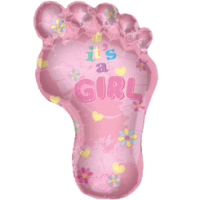 Pink It's a Girl Footprint balloon