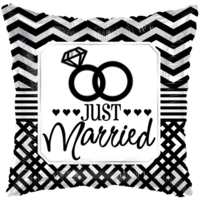 Just Married Chevron Pillow  balloon