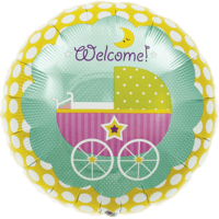 Colourful Welcome Baby Buggy balloon