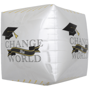 Change The World Graduate Cube Balloon in a Box