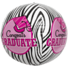 Graduate Pink Zebra Sphere Balloon in a Box Small Image