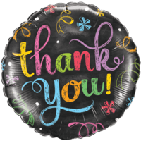 Chalkboard Colourful Thank You  balloon