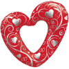 Hearts & Swirls Red Heart Balloon in a Box Small Image