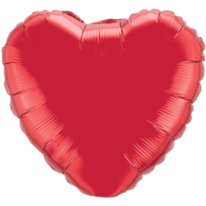 Bright Red Metallic Heart Balloon in a Box