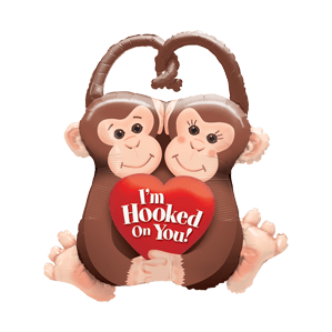 Hooked On You Monkey  Balloon in a Box
