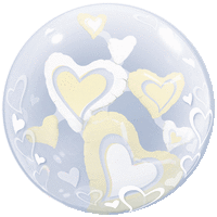White & Ivory Floating Bubble  balloon
