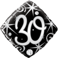 30th Black Diamond Birthday Balloon  balloon