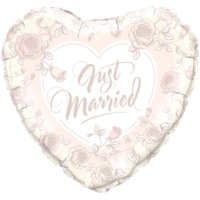 Just Married Floral Print balloon