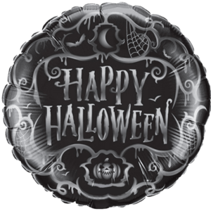18" Halloween Goth Scroll Black Balloon in a Box