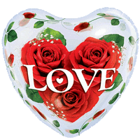 20" Roses Love Heart Bubble balloon