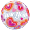 22" Love You Doodle Hearts Bubble Balloon in a Box Small Image