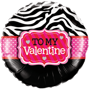 To My Valentine Zebra Print Balloon in a Box