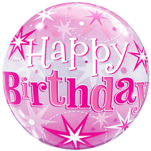 Happy Birthday Pink Bubble Balloon in a Box