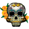 38" Day of the Dead Skull and Flowers Balloon in a Box Small Image