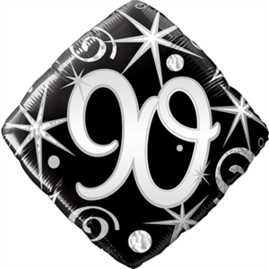 Black & Silver 90th Balloon in a Box