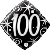 100th Black & Silver balloon