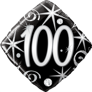 100th Black & Silver Balloon in a Box