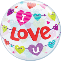 22" I Love U Heart Banners balloon