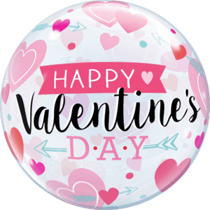 22" Valentine's Arrows & Hearts Pink Balloon in a Box