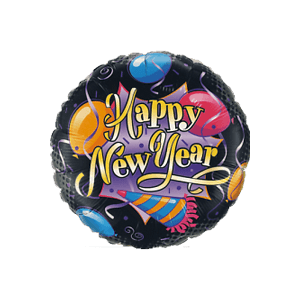 Three Balloons Happy New Year Balloon in a Box