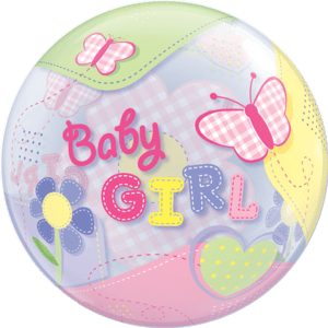 Baby Girl Butterflies Themed Bubble Balloon in a Box