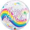 Birthday Rainbow Unicorns Bubble Balloon in a Box Small Image