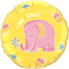 5th Birthday Elephant Balloon in a Box Small Image