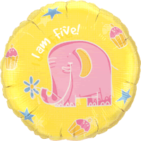 5th Birthday Elephant balloon