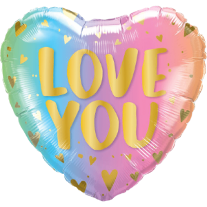 Love You Pastel Ombre & Hearts Balloon in a Box