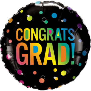 Congrats Grad Ombre Dots Balloon in a Box